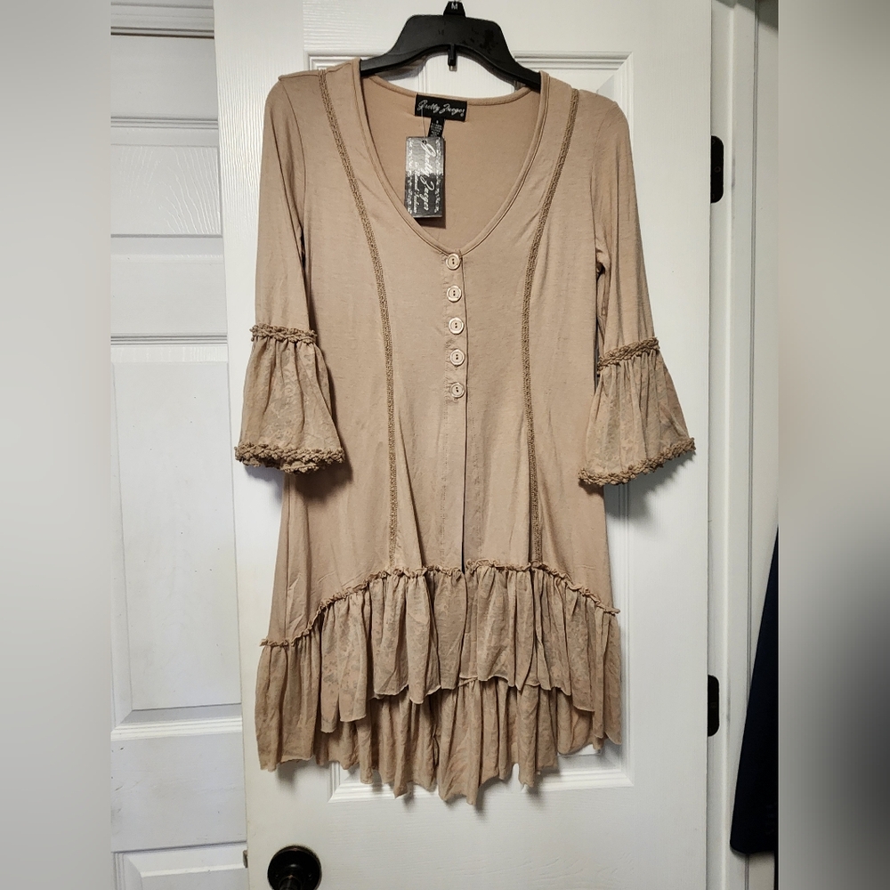 Gretty Zueger Ruffle Blouse NWT Small